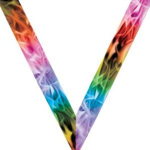Rainbow Inferno Sateen Neck Ribbon
