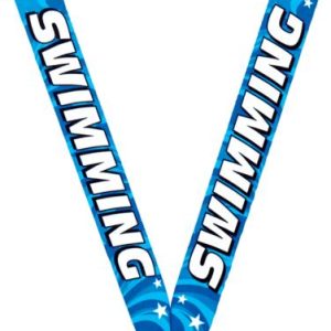 Swim Blue Swirl Sateen Neck Ribbon
