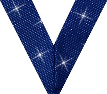 7/8" x 30" Blue Metallic Neck Ribbon
