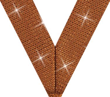 7/8" x 30" Bronze Metallic Neck Ribbon