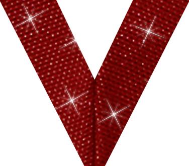 7/8" x 30" Red Metallic Neck Ribbon