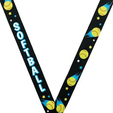 Black Softball Sport Ribbon