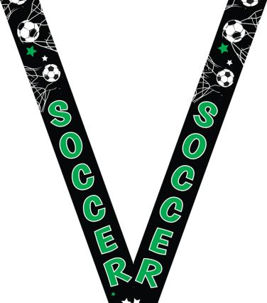 Black Soccer Sport Ribbon