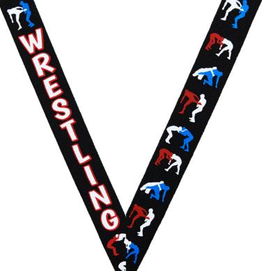 Black Wrestling Sport Ribbon