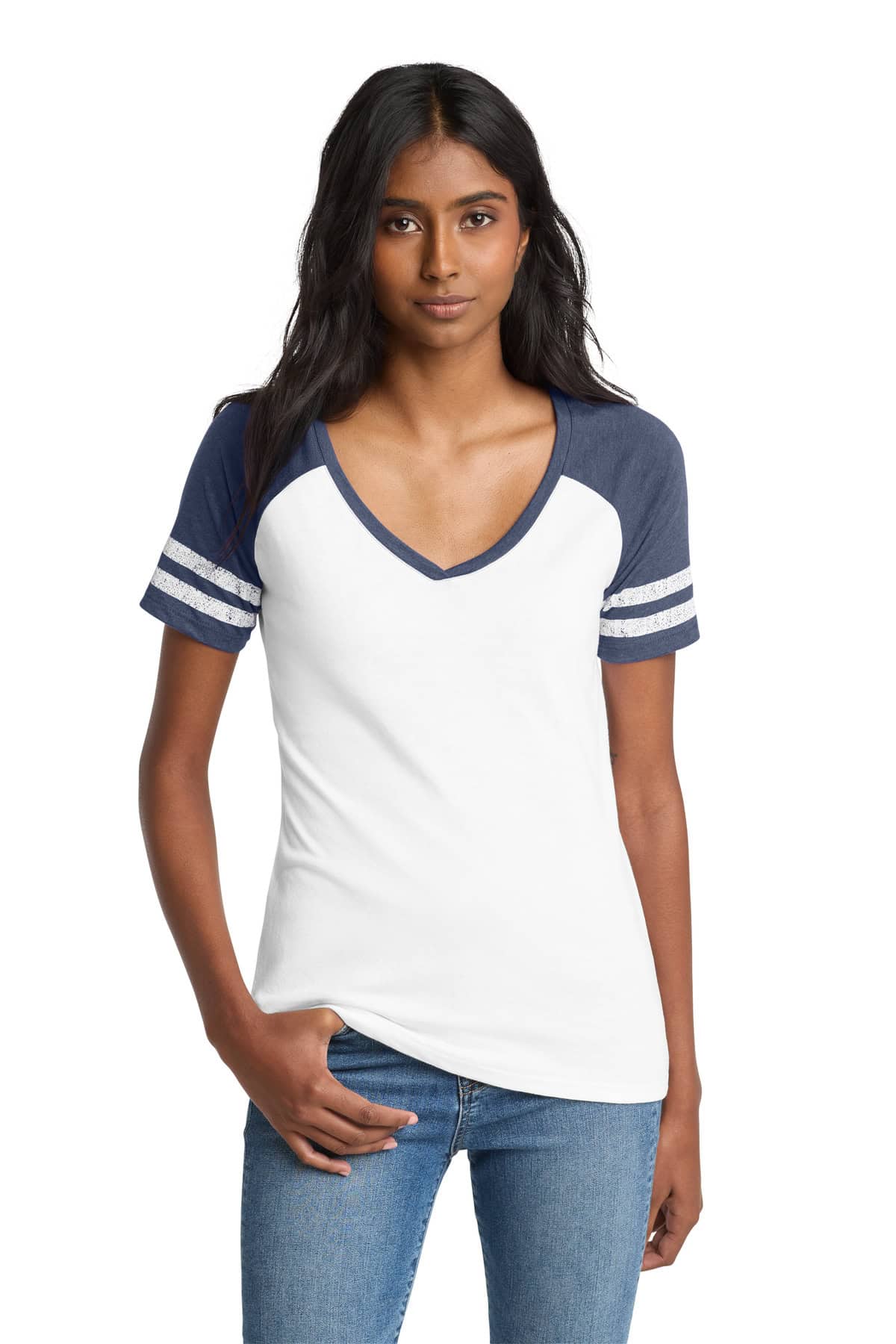 District ® Women's Game V-Neck Tee. DM476 - Image 6