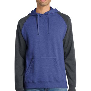 District® Young Mens Lightweight Fleece Raglan Hoodie.  DT196