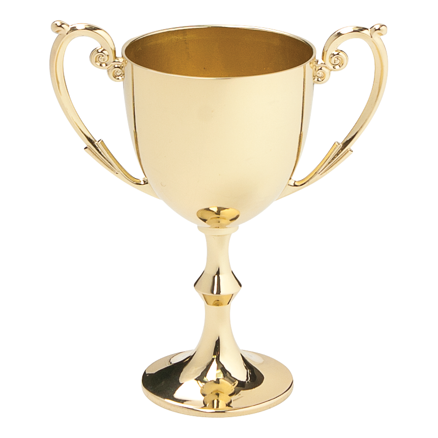 Bellissimo Metal Cup, Gold - 8"