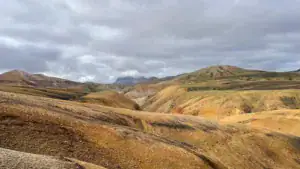 Farverige rhyolitbjerge i Landmannalaugar