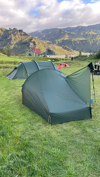 Nordisk Telemark telt ved Langidalur Campsite