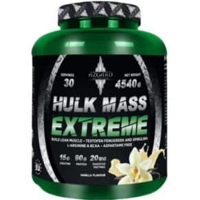 هالك ماس إكستريم من أزجارد نيوترشن – جينر لتضخيم العضلات وزيادة الوزن بسرعة وأمان Hulk Mass Extreme by Azgard – Advanced Mass Gainer with 90g Protein & 15g Creatine (4.5kg & 8.1kg)