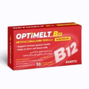 Avantic Optimelt B12 – Fast-Acting Methylcobalamin Sublingual Tablets-أوبتيميلت بي 12 من أفانتك – فيتامين ب12 سريع الامتصاص تحت اللسان للطاقة وصحة الأعصاب
