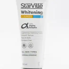 Starville Whitening Cleanser – 100 ml, brightening facial cleanser for clean and radiant skin. ستارفيل غسول تفتيح البشرة – 100 مل، غسول لتفتيح وتنظيف البشرة بلطف.