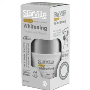 ستارفيل رول أون تفتيح ومزيل العرق | حماية 24 ساعة وترطيب مع مكونات طبيعية Starville Lightening Roll-On | 24h Protection & Underarm Brightening