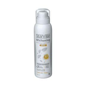 STARVILLE Whitening Spray Lavender Grace – 150ml, brightening deodorant spray with long-lasting lavender freshness. ستارفيل سبراي مزيل تعرق وتفتيح برائحة اللافندر – 150 مل، مزيل عرق بتفتيح ورائحة منعشة طويلة الأمد.