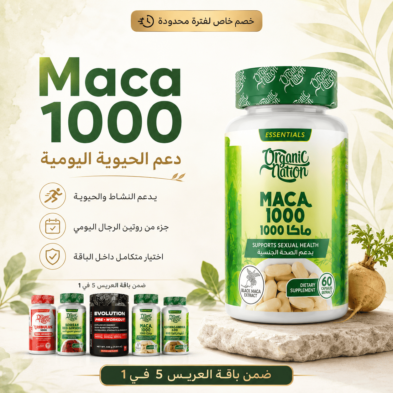 جذور الماكا ضمن بوكس العريس