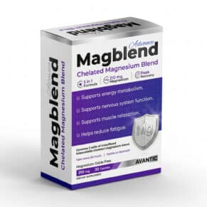 AVANTIC Magblend Advance Magnesium Glycinate Complex 210 mg High Absorption Magnesium for Sleep, Muscle Relaxation, and Energy-ماجبلند أدفانس ماغنسيوم جليسينات كومبلكس 210 مجم ماغنسيوم عالي الامتصاص لدعم النوم واسترخاء العضلات والطاقة