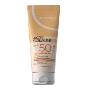 ديرما أكتيف أكتي سولير SPF 50+ ميلتنج كريم تينتد 50 مل – حماية عالية من الشمس مع تغطية طبيعية موحدة للون البشرة
