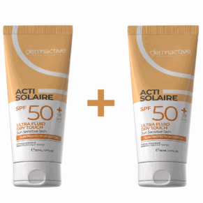 ديرما أكتيف أكتي سولير ألترا فلويد SPF 50+ 50 مل عرض 1+1 – حماية يومية فائقة الخفة من أشعة الشمس