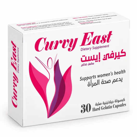 عبوة مكمل غذائي كيرفي إيست لدعم صحة المرأة والتوازن الطبيعي.