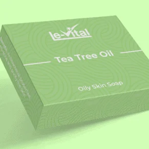 Le Vital Tea Tree Oil Soap - Purifies, Detoxifies & Balances Oily Skin صابون زيت شجرة الشاي من لوفيتال – ينقي ويوازن البشرة الدهنية والمستعدة لظهور الحبوب