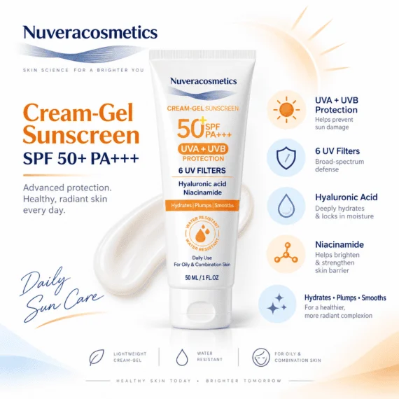 واقي شمس جل كريمي من Nuveracosmetics SPF 50+ PA+++.