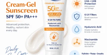 واقي شمس جل كريمي من Nuveracosmetics SPF 50+ PA+++.