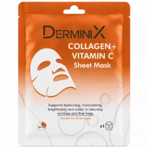 Collagen & Vitamin C Sheet Mask 1 Piece by Derminix