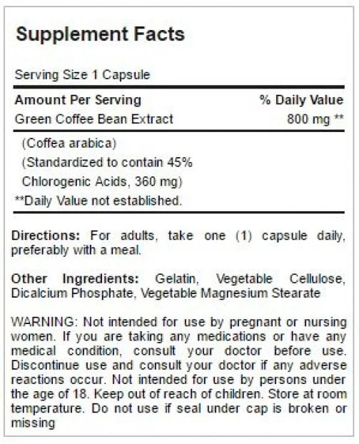 جرين كوفي من بيوريتانز برايد-Green Coffee Bean Extract Puritan’s Pride