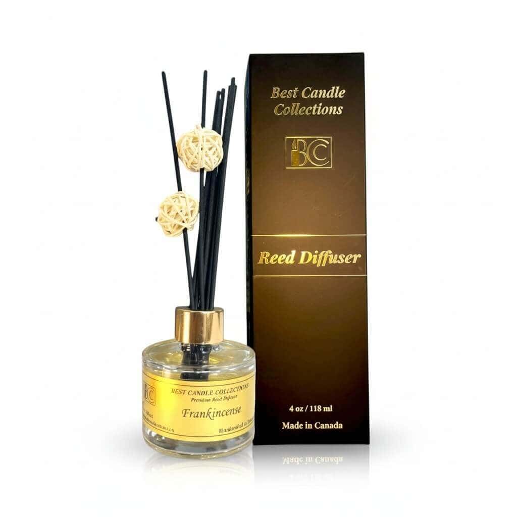 Reed Diffuser for Frankincense scent, part of Best Candle Collections. Elegant home fragrance access.