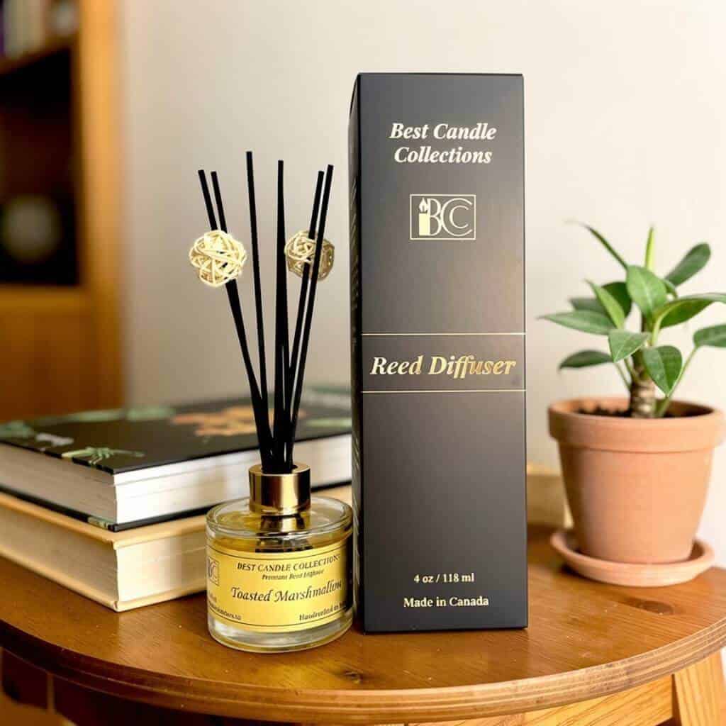 Reed Diffuser for Toasted Marshmallow scent, Best Candle Collections.