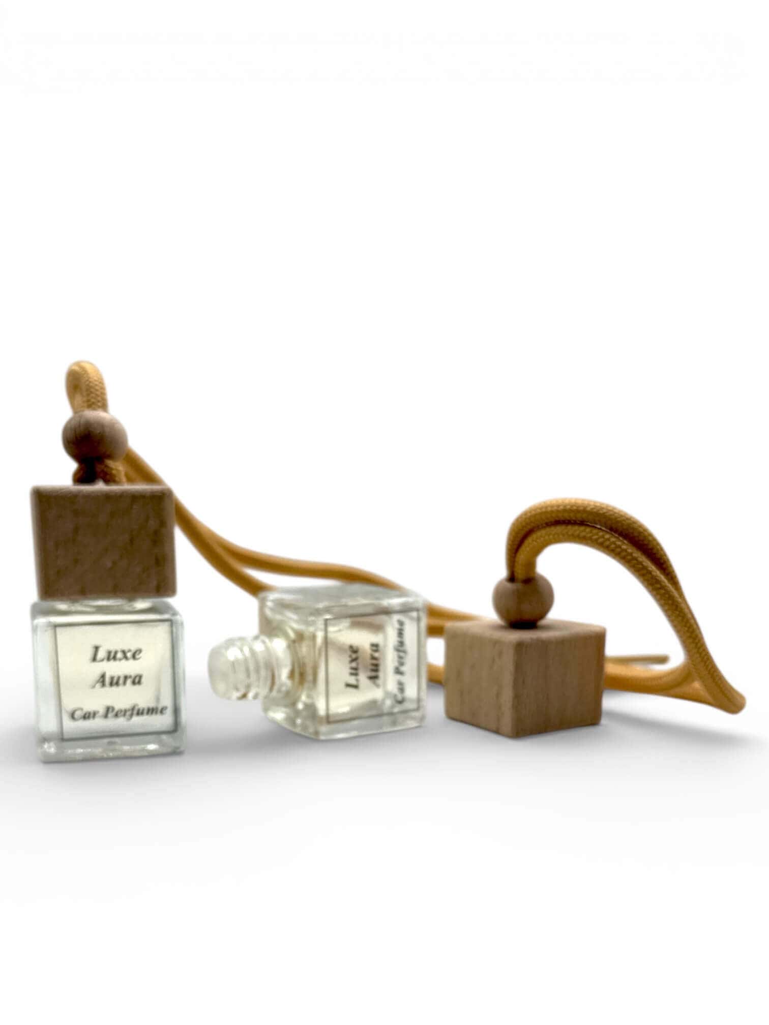 Elegant car diffuser with wooden accents and natural essential oils.