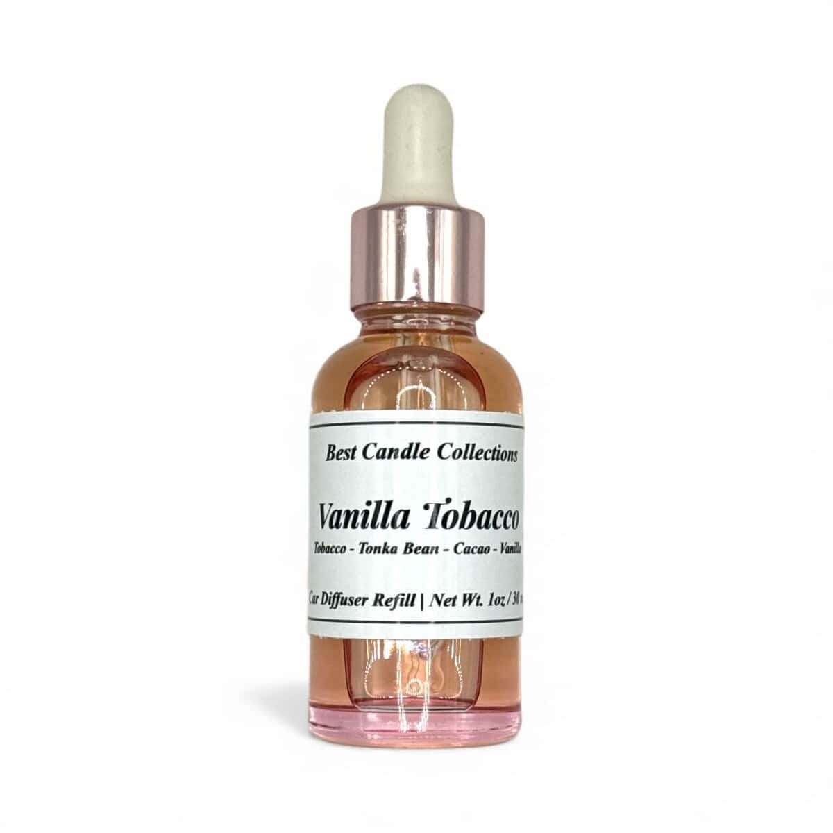 Vanilla Tobacco car diffuser refill for a warm, inviting scent. Perfect for enhancing your vehicle's.