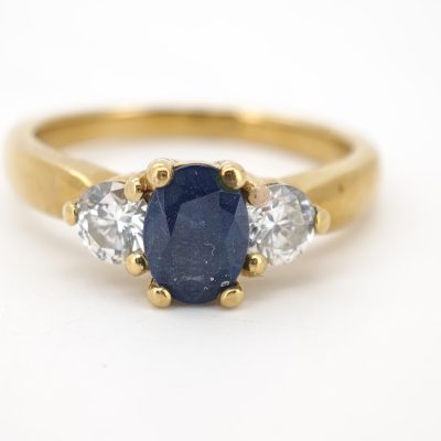 inel safir si diamante 1.5ct