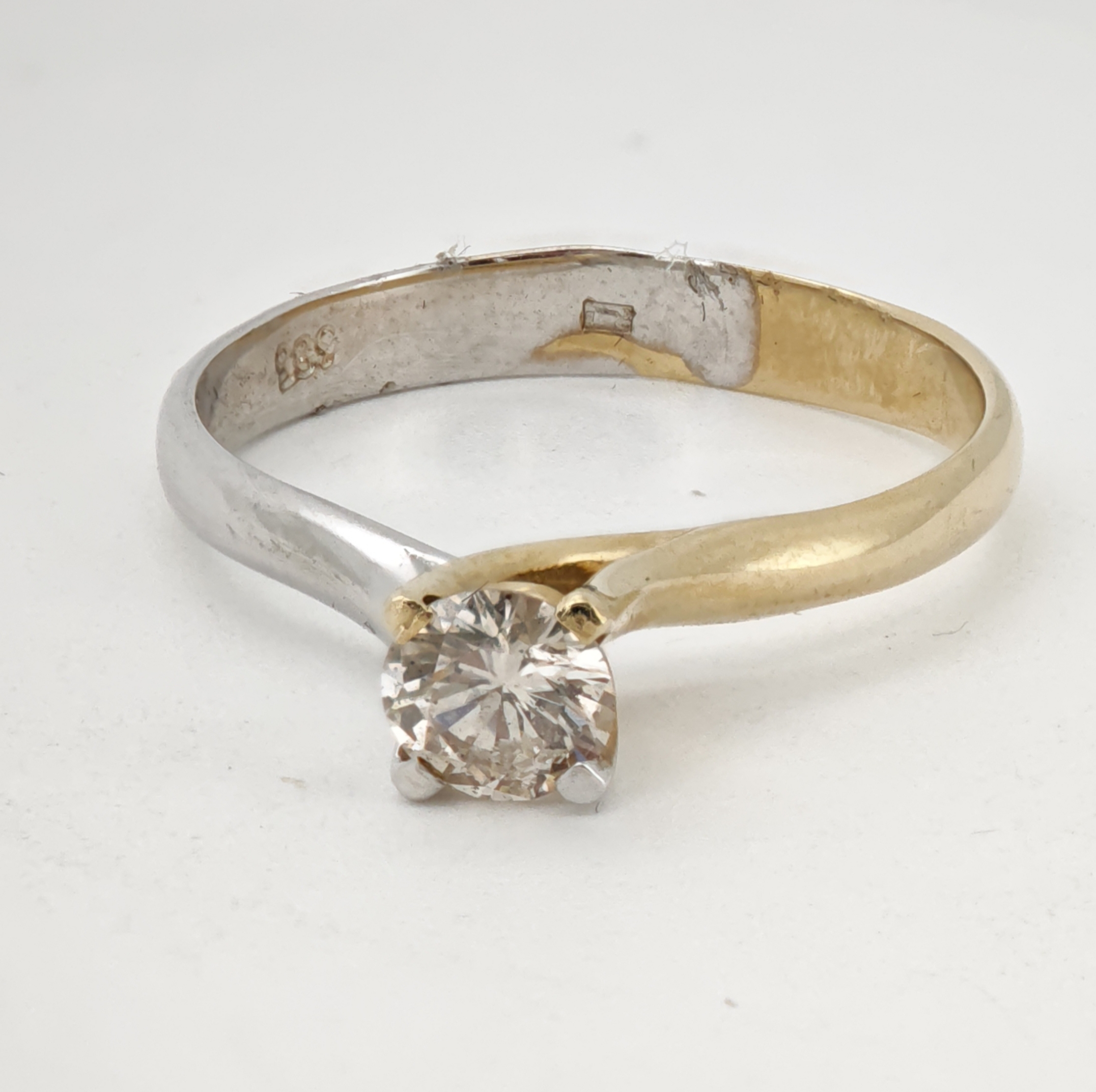 inel logodna aur 14k cu diamant 0.38ct