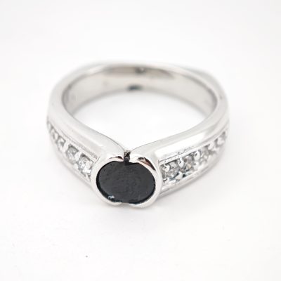 inel aur 14k safir si diamante