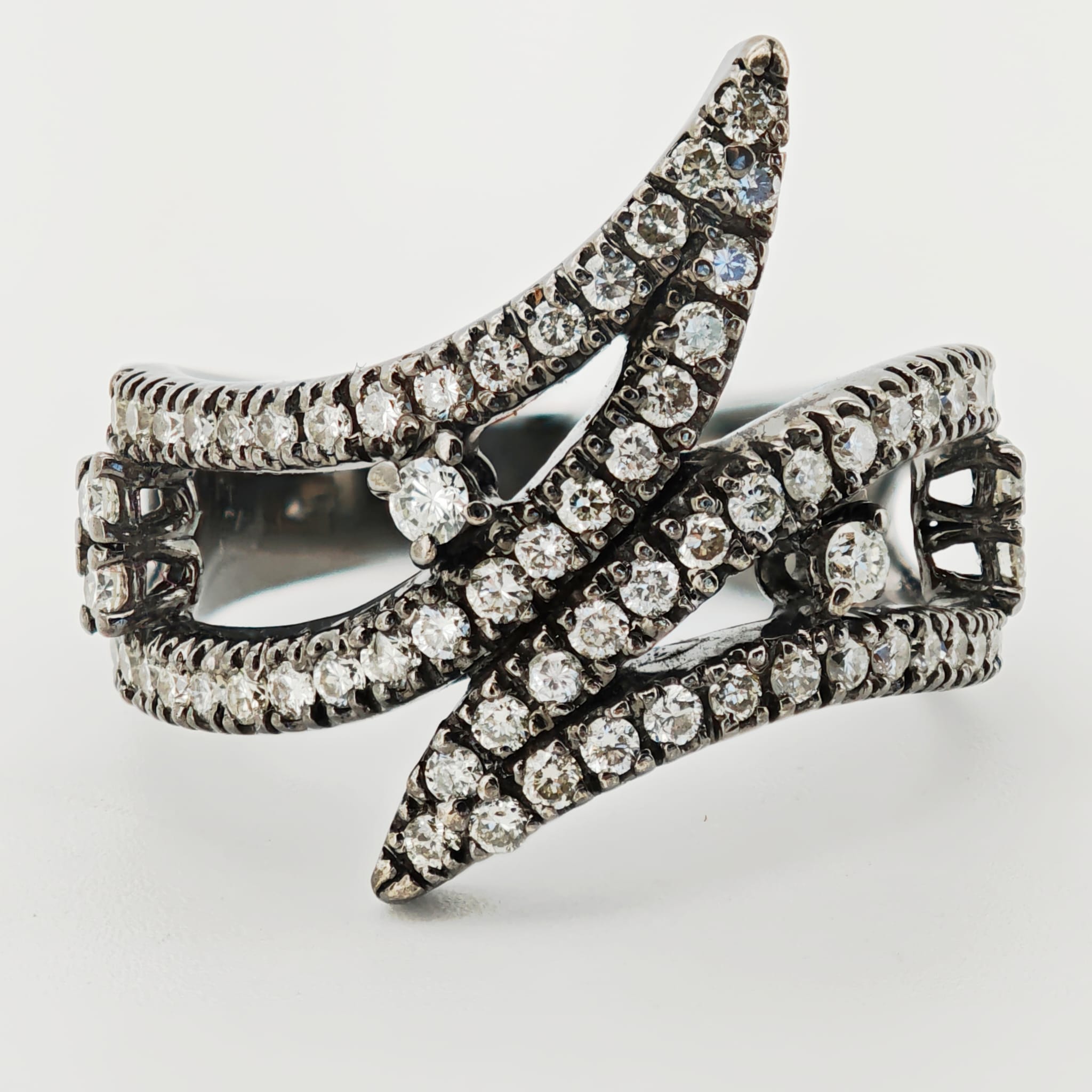 inel aur 14k black gold cu diamante 1.20ct