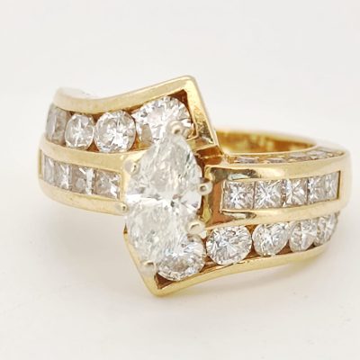 Inel aur 14k cu diamante naturale 4ct