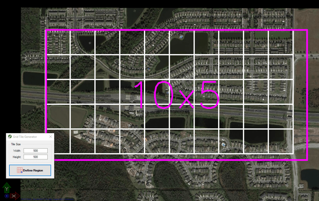 Generating Grid from Region Tool on TopoDOT software.
