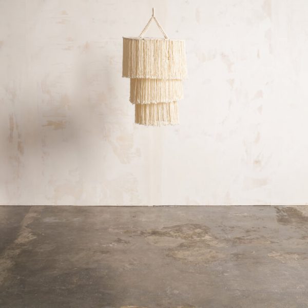 Lámpara Celine L de flecos de algodón blanco para ceremonias y decoración de techos