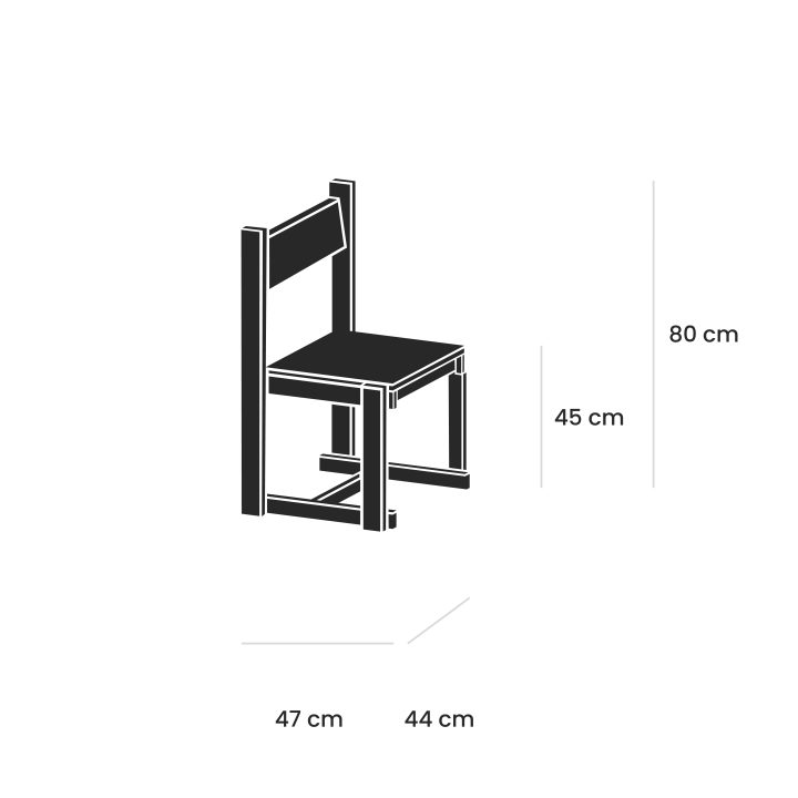 Medidas de la silla de plástico reciclado Wasteboom