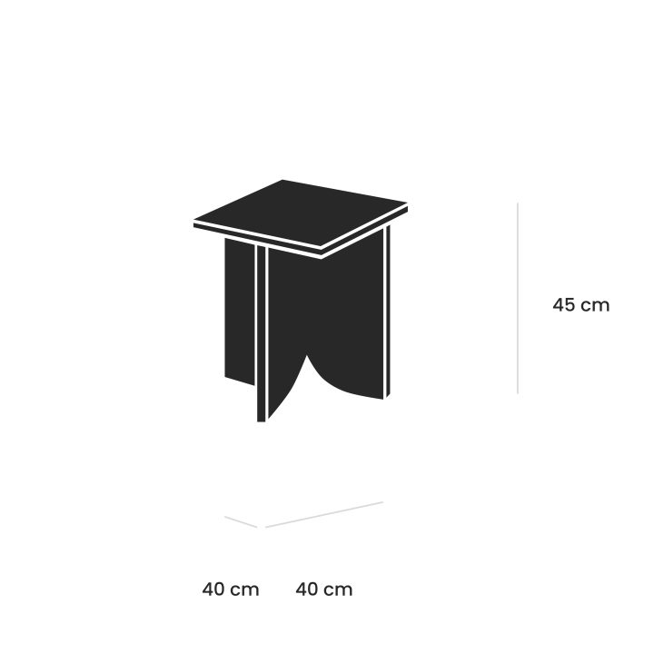 Medidas de la Mesa baja Wasteboom de plástico reciclado