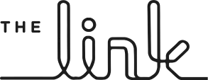A sleek black logo displays the words “THE link,” with the word “link” artistically created from a smooth, continuous line. This design highlights Bonfe’s commitment to fostering strong connections within the Minnesota community.