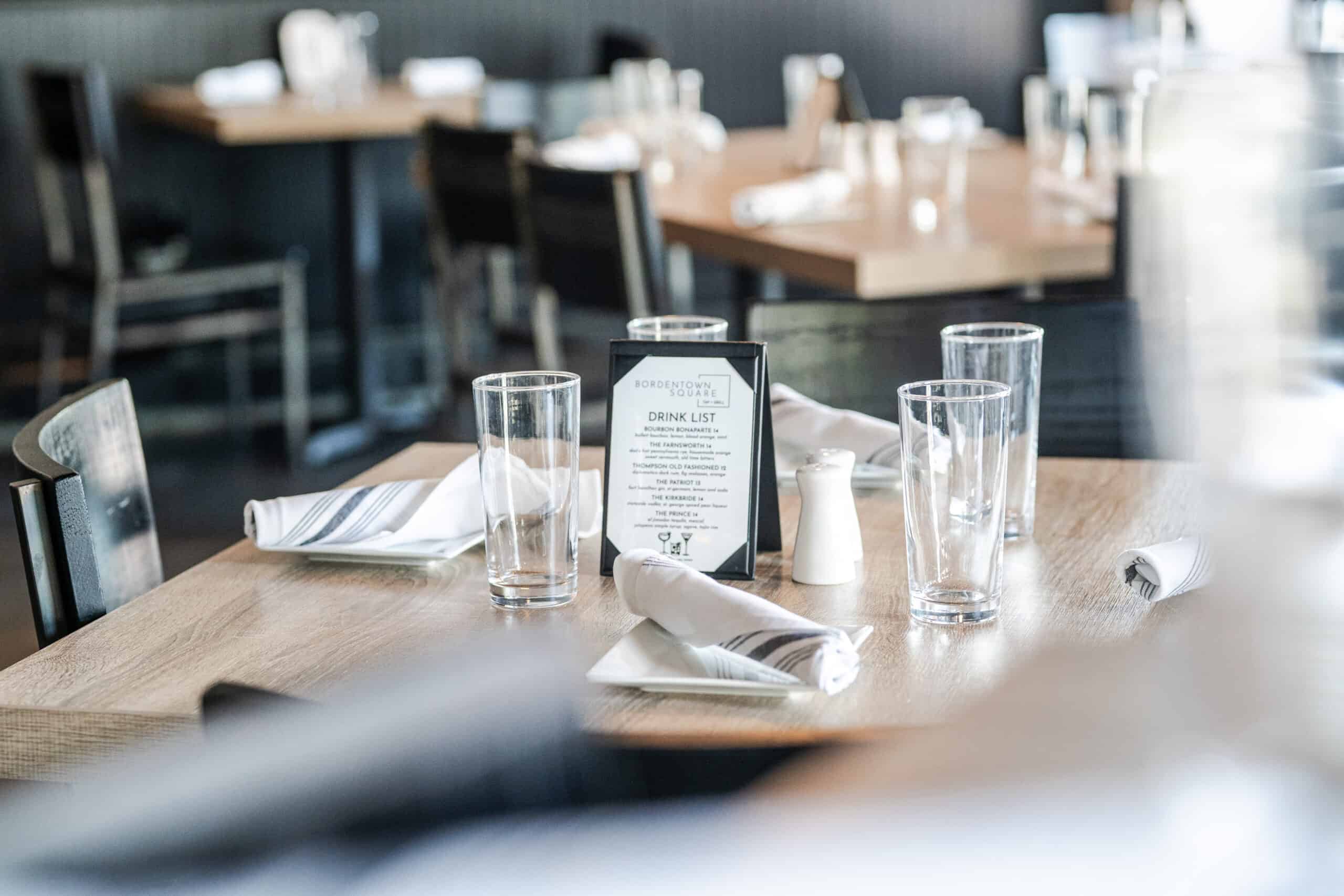 Private Events at Bordentown Square, Bordentown Square Table, The Square Package