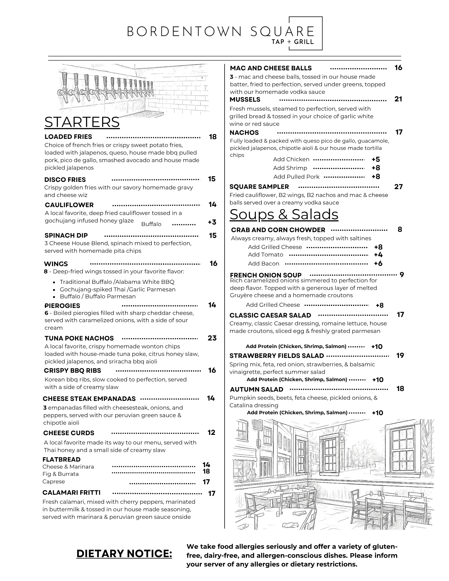 Bordentown Menu