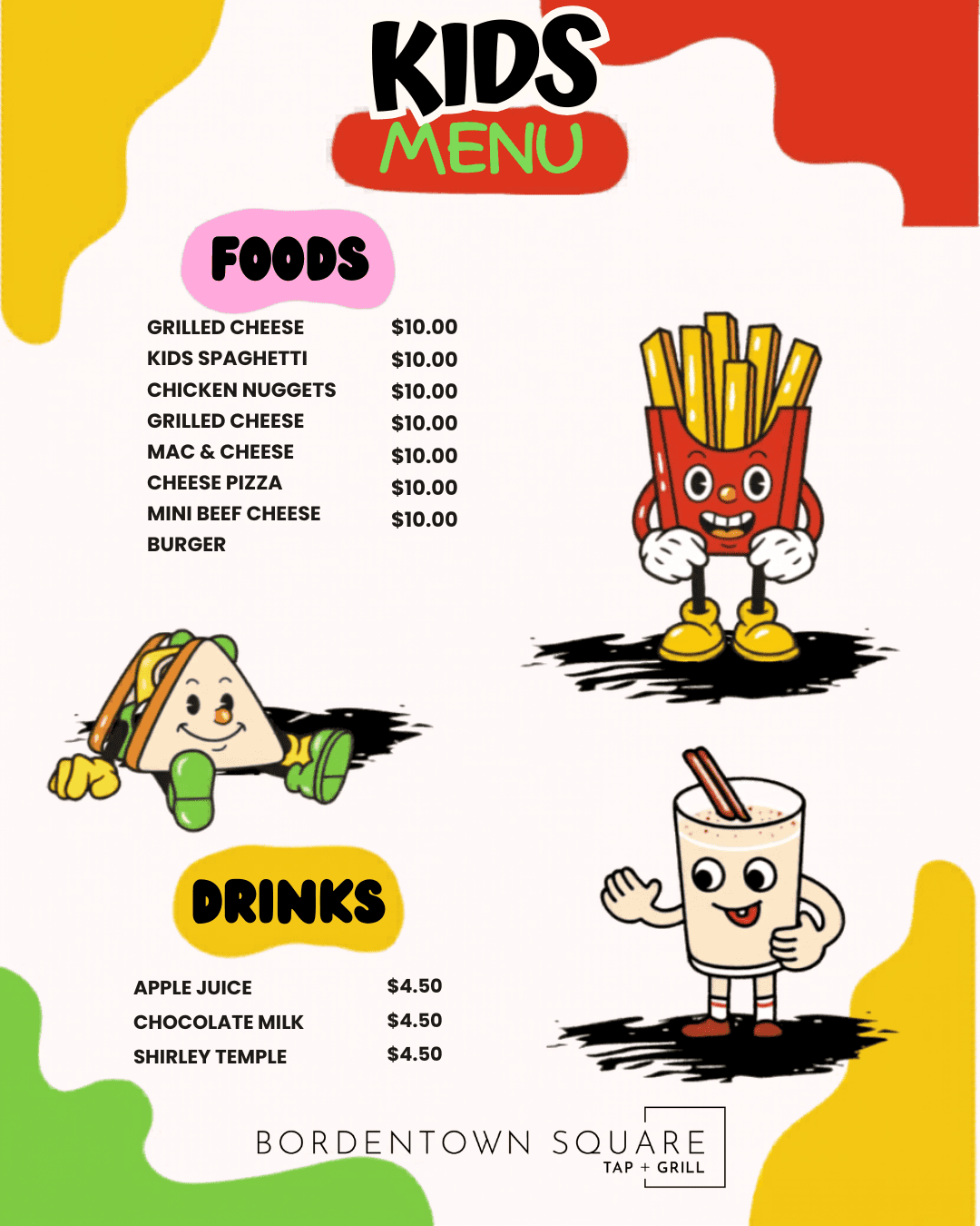 Kids Menu - Food Menu