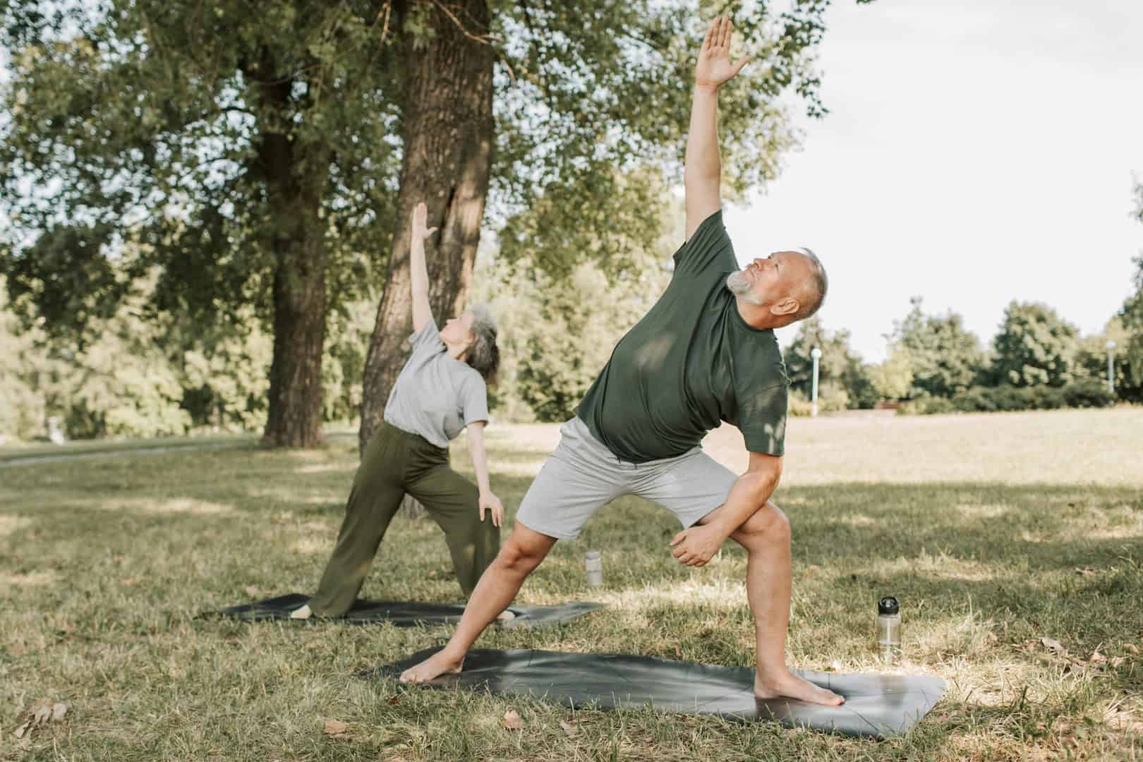 Older adult exercising to stay healthy and active as part of a senior fitness routine
