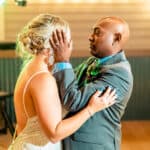 An emotional first dance at a backyard wedding in La Crosse.