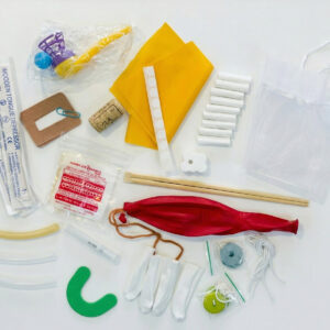 Disposable medical supplies including gloves, syringes, and bandages for healthcare and first aid.