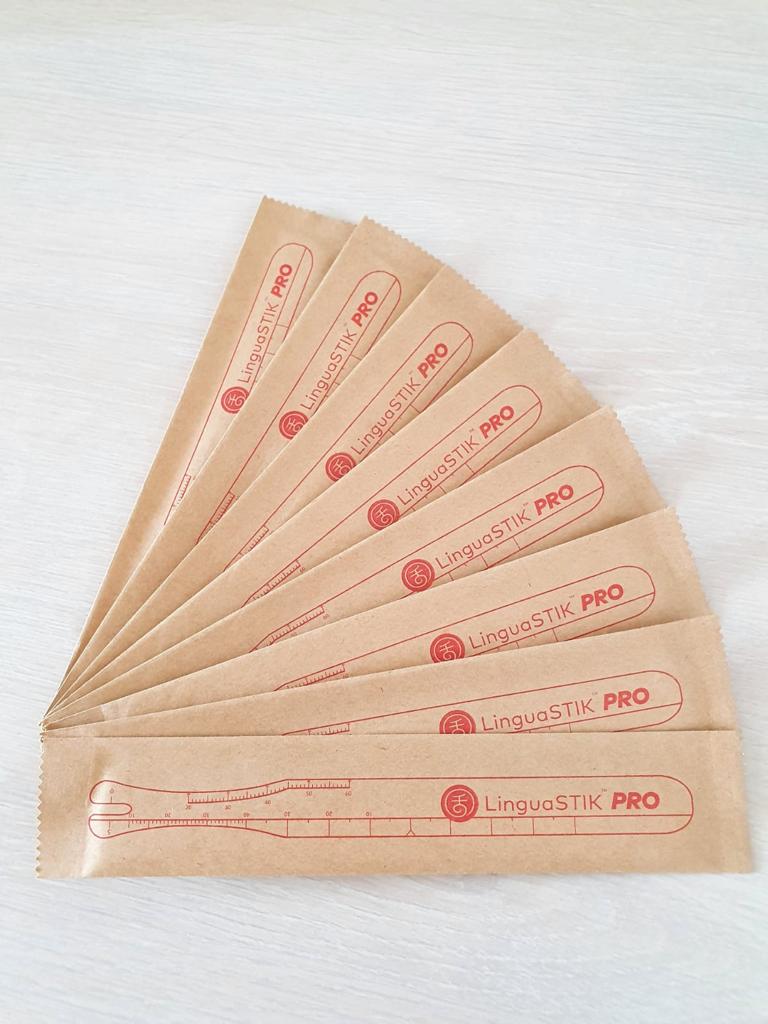 High-quality LinguaSTIK PRO tongue depressors for speech therapy and oral health.