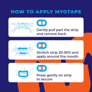 Myotape application instructions for safe use.